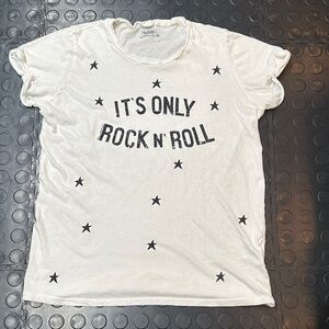 Lauren Moshi Tee with Black Rock N' Roll Graphic S